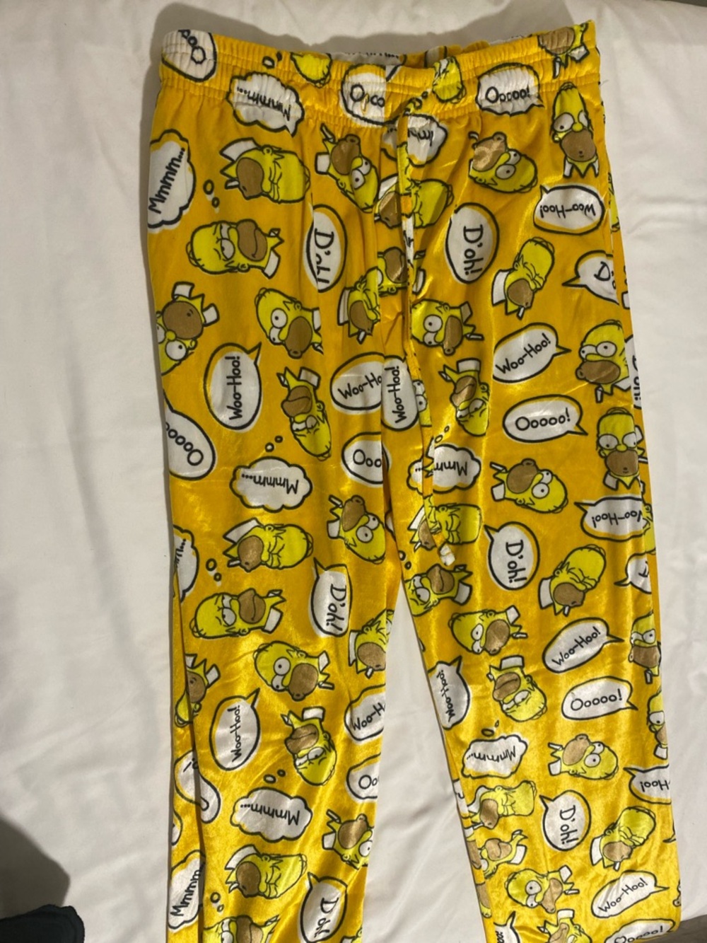 The Simpsons Homer Simpson Yellow Soft Fleece Pajama Pants Men's M Drawstring